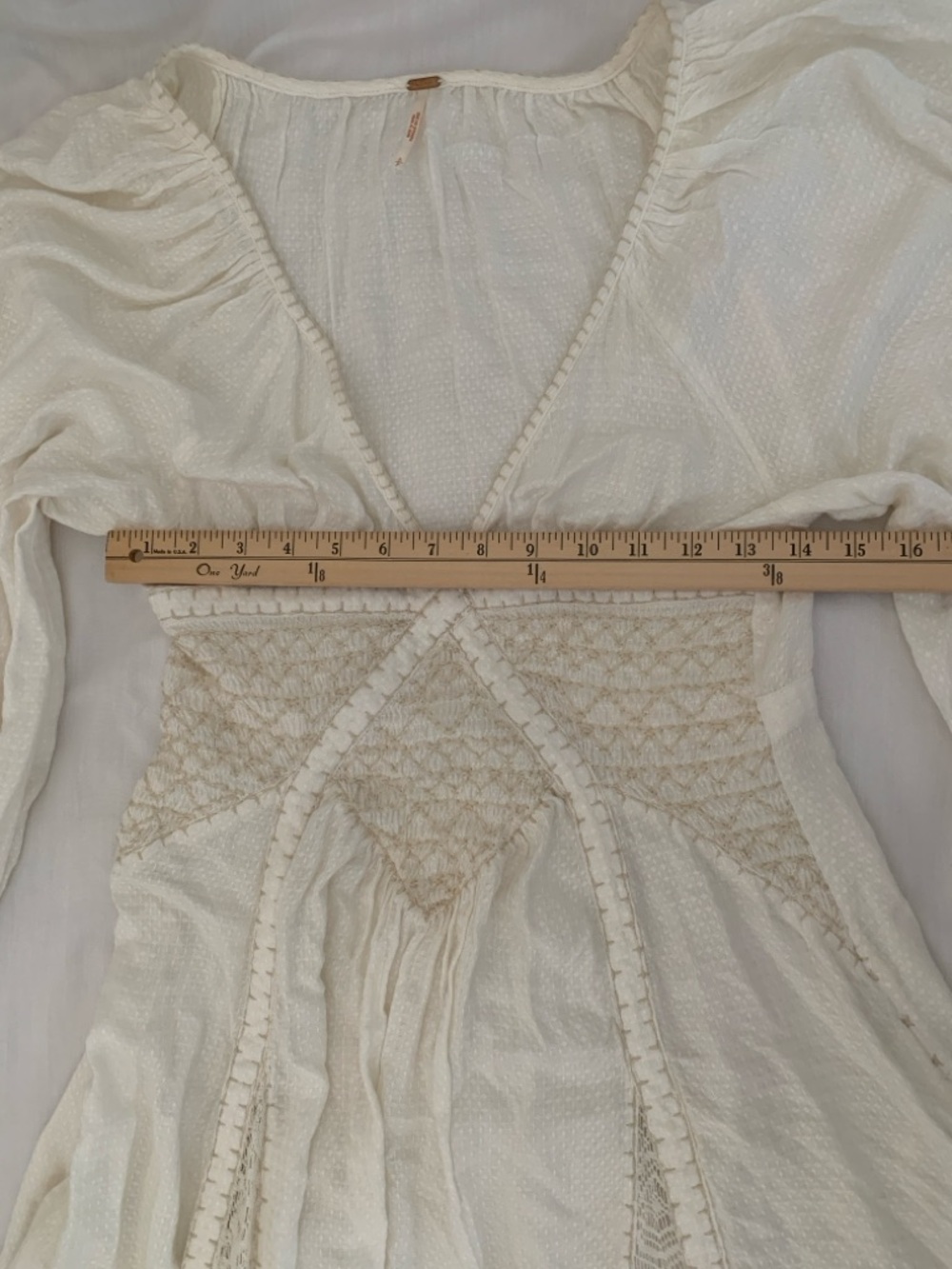 Free People "Southwest" Lace Maxi Dress in Ivory - Size S EUC - Picture 9 of 16
